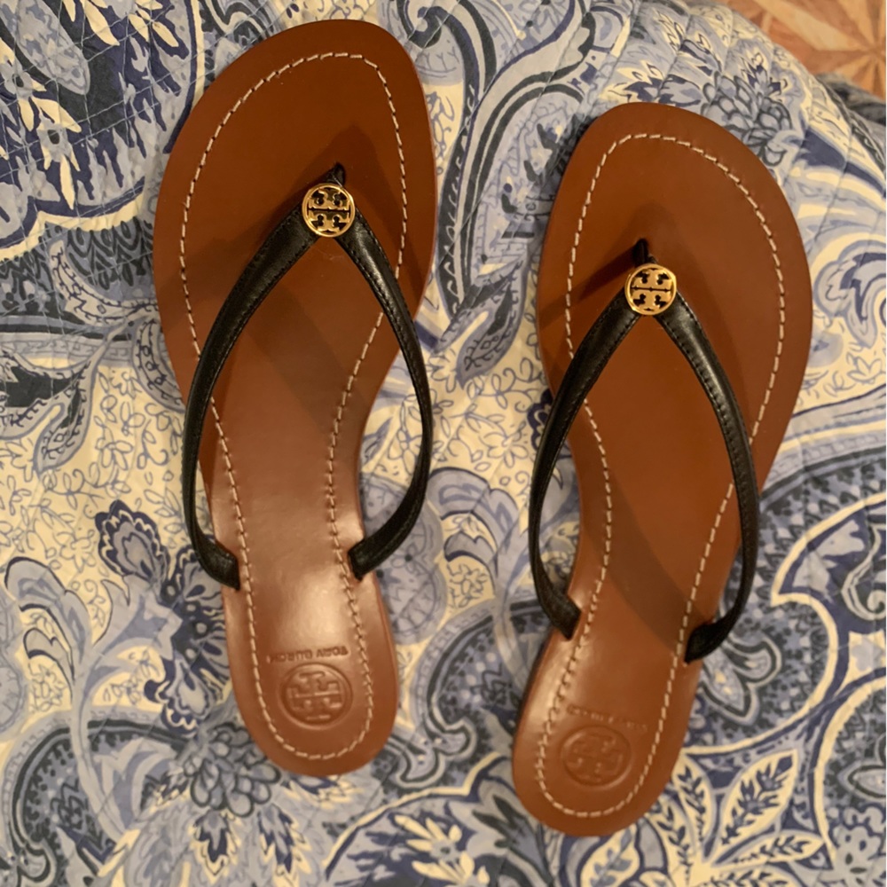 Tory Burch Leather Flip Flops